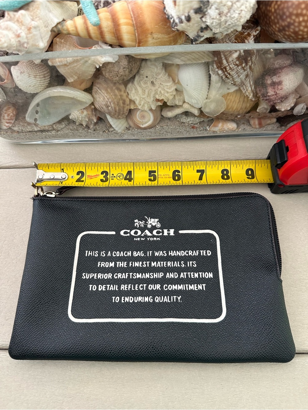 Coach New York Black Zip Pouch/clutch with White Storypatch and Logo Print